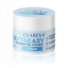 Claresa Soft&Easy Builder Gel Clear 45g żel budujący samopoziomujący do paznokci