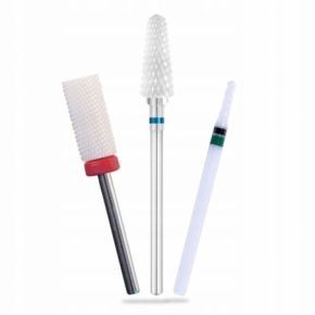3x Frez ceramiczny do paznokci walec stożek szczelinowy nr 10