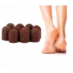 Kaptureki ścierne 10mm gradacja 80 do pedicure brązowe 10 sztuk