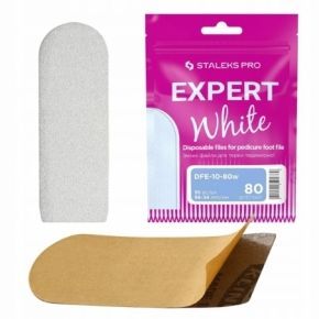 Staleks Pro Expert White DFE1080w nakładki jednorazowe białe do tarki do stóp gradacja 80 30 sztuk