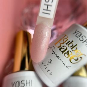 Yoshi Rubber Base Glitter 9 baza kauczukowa do paznokci hybrydowych 10ml