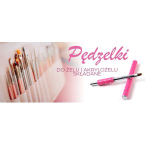 Pędzelek dwustronny szpatułka radełko do akrylożelu 8mm nr 2