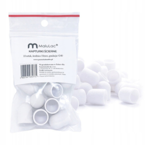 MaluLac kapturki do pedicure 10mm gradacja 240 - 10 sztuk białe