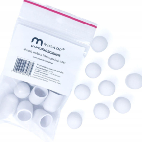MaluLac kapturki do pedicure 10mm gradacja 240 - 10 sztuk białe