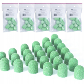 MaluLac kapturki do pedicure 13mm gradacja 150 - 50 sztuk zielone