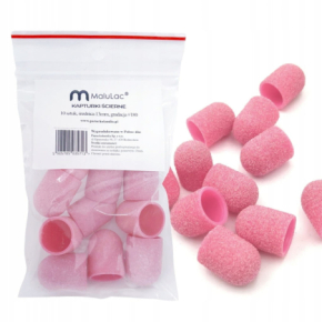 MaluLac kapturki do pedicure 13mm gradacja 180 - 10 sztuk różowe