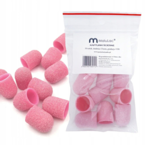MaluLac kapturki do pedicure 13mm gradacja 180 - 10 sztuk różowe