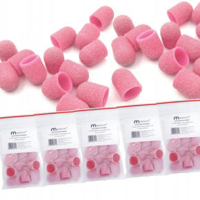 MaluLac kapturki do pedicure 13mm gradacja 180 - 50 sztuk różowe