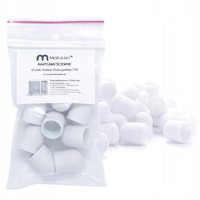 MaluLac kapturki do pedicure 13mm gradacja 240 - 10 sztuk białe