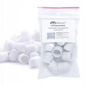 MaluLac kapturki do pedicure 13mm gradacja 240 - 10 sztuk białe