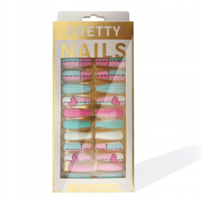 Gotowe tipsy samoprzylepne do przedłużania paznokci Press On Nails Ballerina 01 24 sztuki