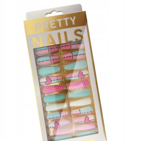 Gotowe tipsy samoprzylepne do przedłużania paznokci Press On Nails Ballerina 01 24 sztuki