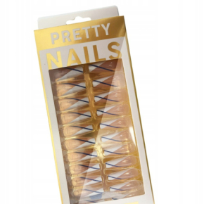 Gotowe tipsy samoprzylepne do przedłużania paznokci Press On Nails Ballerina 12 24 sztuki