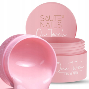 Saute Nails One Touch Light Pink 50g pastelowy delikatny róż żel do przedłużania paznokci