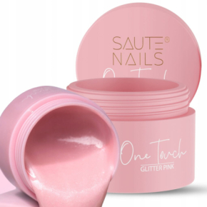 Saute Nails One Touch Builder Gel Glitter Pink 30g żel do przedłużania paznokci