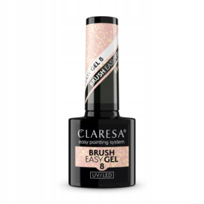 Claresa Brush Easy Gel 8 Żel do paznokci z pedzelkiem średni beż z drobinkami 5g