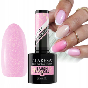 Claresa Brush Easy Gel 9 Żel do paznokci z pedzelkiem jasny chłodny róż 5g