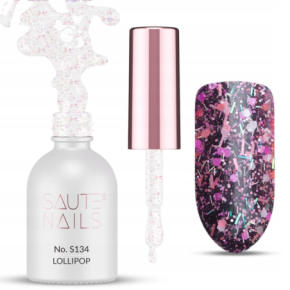 Saute Nails S134 Lollipop 8ml brokatowy lakier hybrydowy do paznokci