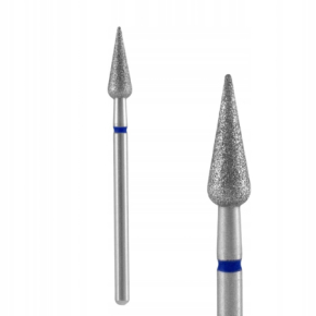 Staleks frez diamentowy gruszka zaostrzona / stożek do skórek i paznokci FA100B050/12 niebieski 5mm 12mm ścieralnośc średnia
