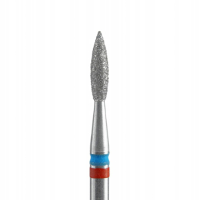 Staleks frez diamentowy płomień mini do skórek i paznokci FA11RB021/8 czerwono-niebieski 2_3mm 8mm mocny