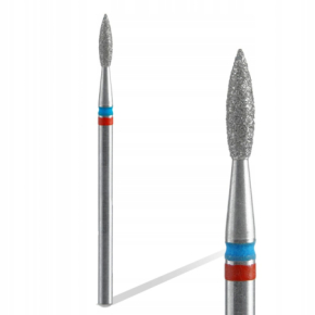 Staleks frez diamentowy płomień mini do skórek i paznokci FA11RB021/8 czerwono-niebieski 2_3mm 8mm mocny