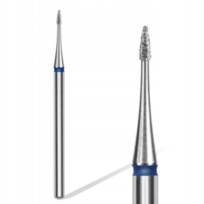 Staleks frez diamentowy płomień mini do skórek i paznokci FA12B010/3 niebieski 1mm 3mm ścieralnośc średnia