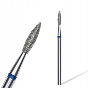 Staleks frez diamentowy płomień spiczasty do skórek i paznokci FA11B023/8 niebieski 2_3mm 8mm ścieralnośc średnia