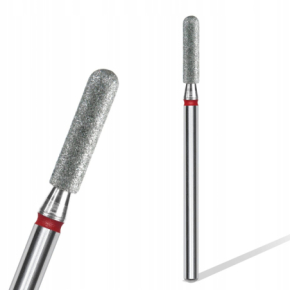Staleks frez diamentowy walec zaokraglony do skórek i paznokci FA30R025/10 czerwony 2_5mm 10mm delikatny