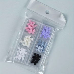 Kokardki do zdobień paznokci w kasetce ozdoby 3D 30 sztuk