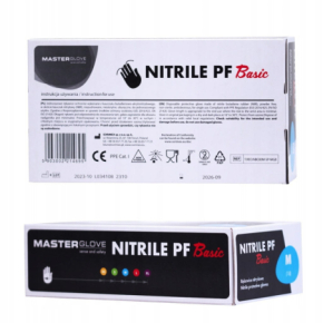 Master Glove Rękawiczki nitrylowe rękawice bezpudrowe Black czarne rozmiar M 100 sztuk