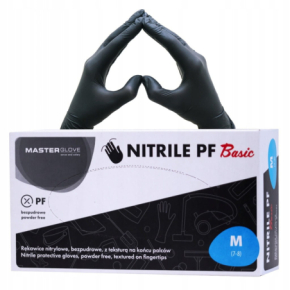 Master Glove Rękawiczki nitrylowe rękawice bezpudrowe Black czarne rozmiar M 100 sztuk
