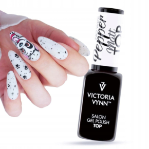 Victoria Vynn Top Matt No Wipe Pepper Salon Gel Polish Top hybrydowy matujący z czarnymi drobinkami 8ml
