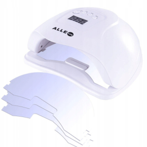 Mocna lampa do lakierów hybrydowych i żeli Dual LED UV Alle Lux X Plus 120W biała + 3 lustrzane wymienne folie