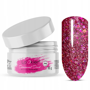 La’kier Diamond Dust Fuchsia Flicker 15g hipoalergiczny samopoziomujący żel budujący do paznokci z efektem Flash