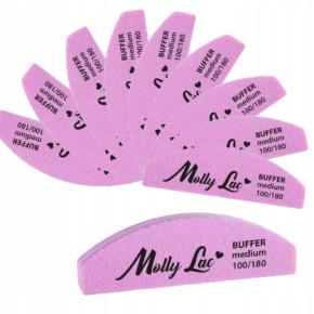 50x Molly Lac Polerka dwustronna Buffer mini łódka półksiężyc Medium 100/180