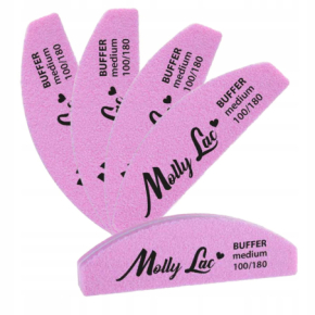5x Molly Lac Polerka dwustronna Buffer mini łódka półksiężyc Medium 100/180