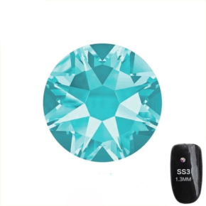 Cyrkonie szklane szlifowane Aquamarine SS3 50 sztuk