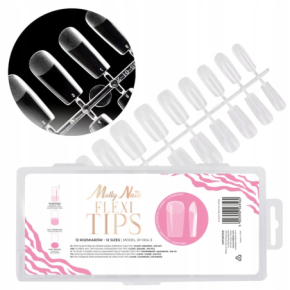 Molly Nails Flexi Tips Tipsy do przedłużania paznokci kwadrat clear 240 sztuk