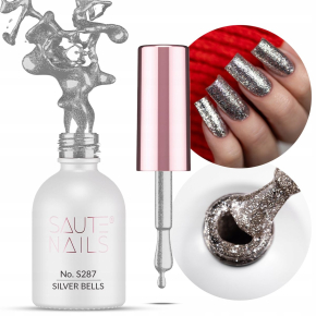 Saute Nails Holiday Magic No. S287 Silver Bells Kolorowy lakier hybrydowy brokatowy 8ml