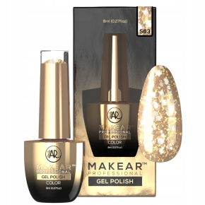 Makear Kolekcja Stars S63 Gold Star Brokatowy lakier hybrydowy HemaFree 8ml