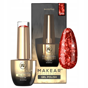 Makear Kolekcja Stars S62 Red Star Brokatowy lakier hybrydowy HemaFree 8ml