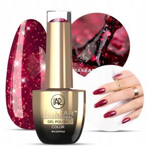 Makear Kolekcja Stars S61 Cherry Star Brokatowy lakier hybrydowy HemaFree 8ml