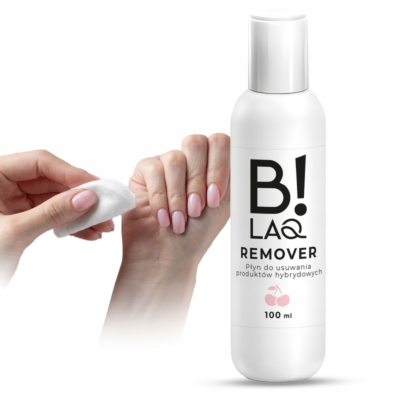 B!LAQ Remover płyn do usuwania produktów hybrydowych zapachowy wiśniowy 100ml B!LAQ Remover płyn do usuwania produktów hybrydowych zapachowy wiśniowy 100ml