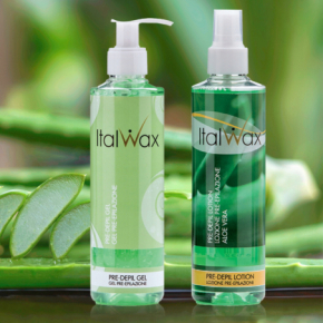 ItalWax Zestaw do depilacji paskowej - podgrzewacz z bazą iWax Duo biało-niebieski + 3x wosk w rolce 100ml + preparaty + paski + talk