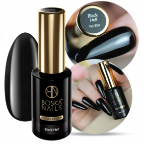 Boska Nails Up Divina 550 Black Hell Czarny lakier hybrydowy 10ml