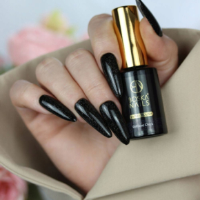 Boska Nails Up Divina 560 Diffrent Chick Czarny z drobinkami holo lakier hybrydowy 10ml