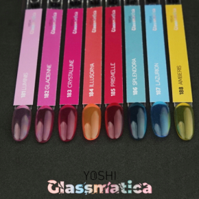 Yoshi Glassmatica 188 Amberis żółty półtransparentny lakier hybrydowy do paznokci 6ml