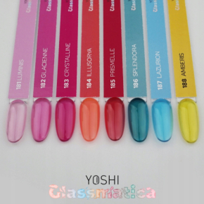 Yoshi Glassmatica 188 Amberis żółty półtransparentny lakier hybrydowy do paznokci 6ml