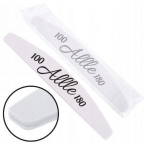 102 Pilnik do paznokci Allle Bezpieczny Pakiet Best Quality łódka półksiężyc 180/240 CU44 standard biały środ