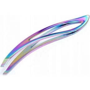 Pęseta do brwi pinceta rainbow tęczowa łezka wygięta